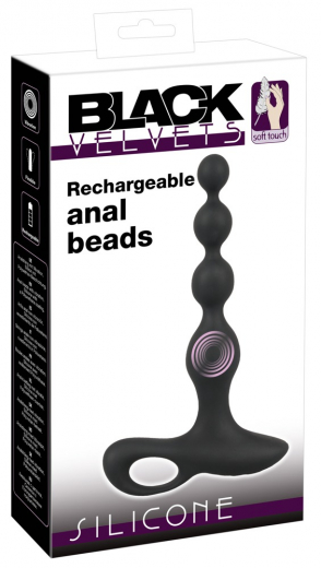 Anal Vibrator rechargeable Anal-Beads Black Velvets Silicone