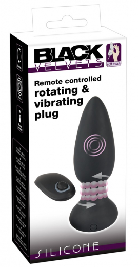 Analvibrator m. Rotation & Fernbedienung Black Velvets Silikon