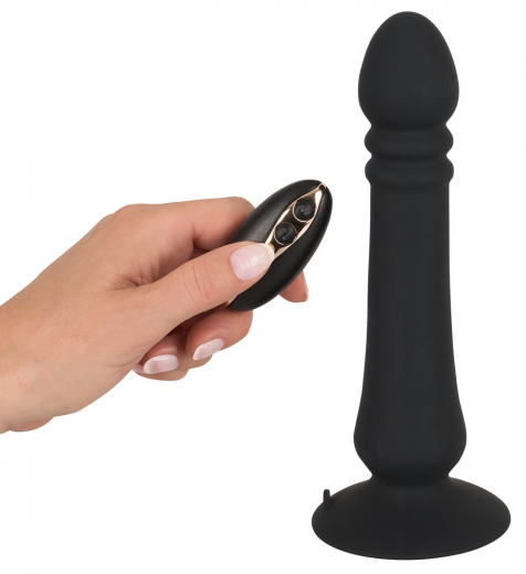 Analvibrator m. Stossfunktion & Fernsteuerung Anal Thruster Silikon