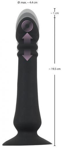 Analvibrator m. Stossfunktion & Fernsteuerung Anal Thruster Silikon