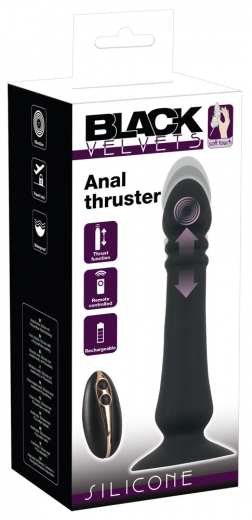 Analvibrator m. Stossfunktion & Fernsteuerung Anal Thruster Silikon