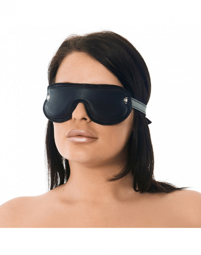 Blindfold padded w. Buckle Leather black