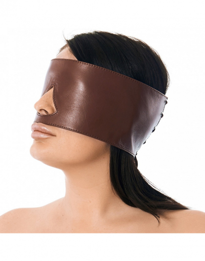 Blindfold laced w. Nose Cutout Leather brown