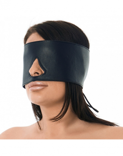Blindfold laced w. Nose Cutout Leather black