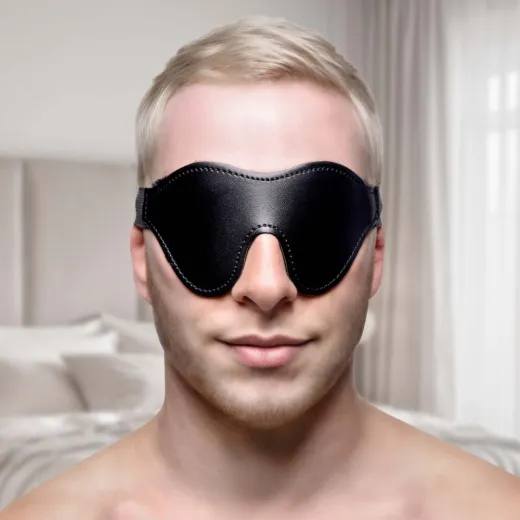 Augenklappe gepolstert m. Gummizug Kunstleder