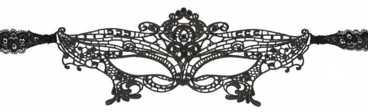 Augenmaske gestickt m. Spitzenband