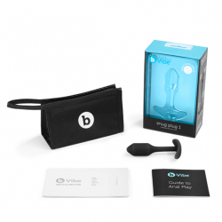 B-Vibe Snug Plug 1 Analplug m. Innengewicht schwarz 2cm Durchmesser nahtloser Silikonplug flexibel mit Griff kaufen