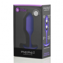 B-Vibe Snug Plug 2 Analplug m. Innengewichten violett Silikonplug mit rotierenden Kugeln 3.1cm Durchmesser kaufen