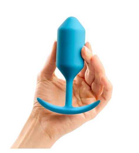 B-Vibe Snug Plug 3 weighted Butt-Plug blue with 2 rotating inner Balls 3.6cm Diameter by B-VIBE buy cheap
