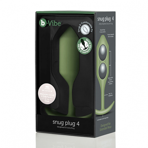 B-Vibe Snug Plug 4 Analplug m. Innengewichten grün zum Langzeittragen 4.4cm Durchmesser kaufen