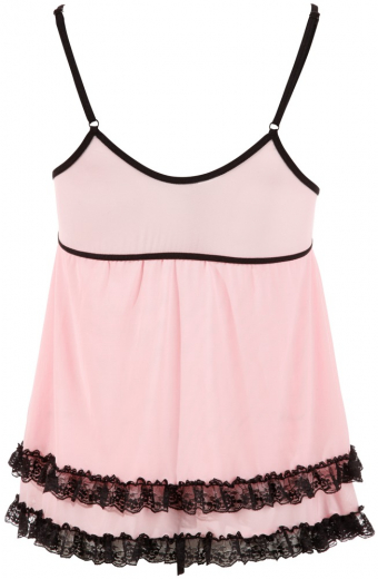 Babydoll & String Netz & Spitze pink
