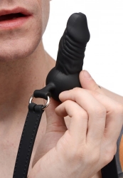 Mouth Gag w. Ball & Penis lockable Silicone Face Banger