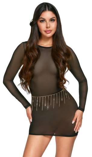 Belly Chain w. Rhinestones gold-colored fine Jewelry Chain with swinging Rhinestone-Pendands by Carabiner adjustable buy