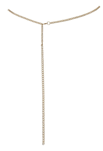 Belly Chain w. Rhinestones gold-colored fine Jewelry Chain by Carabiner adjustable from COTTELLI ACCESSOIRES buy