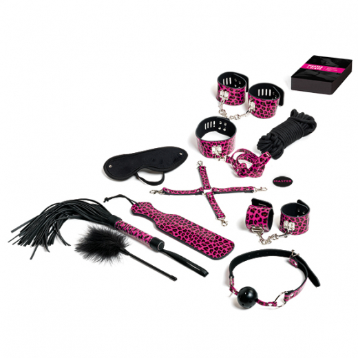 BdSM Spiel & Fesselset Master & Slave pink Kunstleder 24 Spielkarten 10 Sprachen Game mit SM-Zubehör kaufen