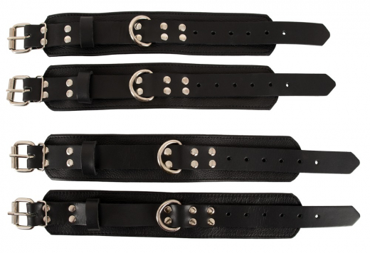 Bett Fesselset m. Ledermanschetten ZADO