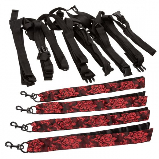 CalExotics Scandal 8 Points Bed Restraints Brocade Look
