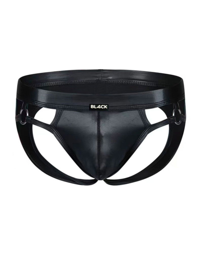 BL4CK by C4M Dungeon Jockstrap schwarz mit Metallringen elastischer Jock mit Glanz von CUT4MEN günstig kaufen