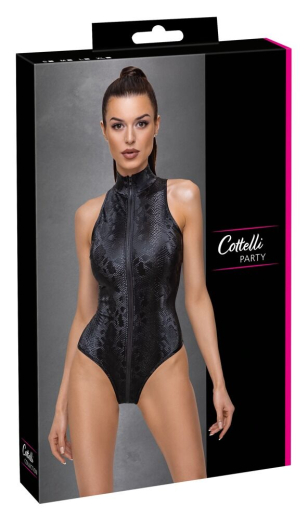 Body m. Stehkragen & Reissverschluss Schlangenhaut-Look m. 2-Wege Reissverschluss von COTTELLI PARTY günstig kaufen