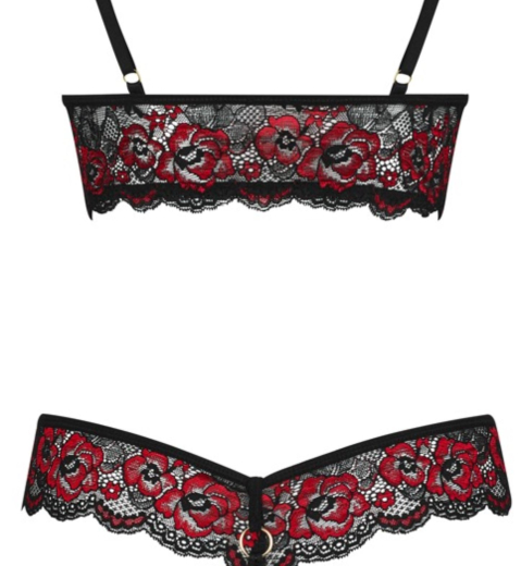 Body ouvert Feinnetz & zweifarbige Spitze