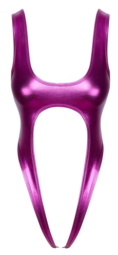 Body ouvert Wetlook metallic-pink minimalistischer Schnitt hohe Bein-Ausschnitte elastisch von COTTELLI LINGERIE kaufen