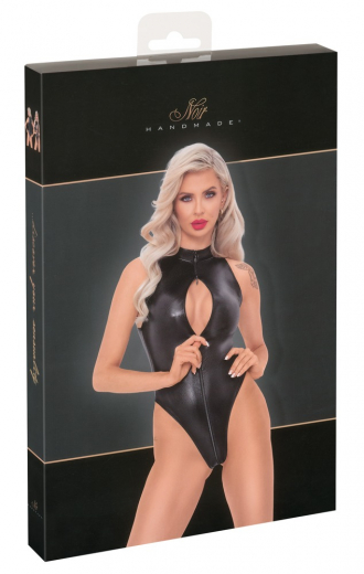 Body m. Schlangenhaut-Optik & Reissverschluss Mattglanz