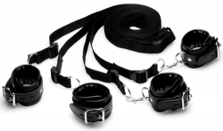 Bondage Bett Fessel-Set Kunstleder Deluxe