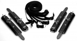 Bondage Bett Fessel-Set Kunstleder Deluxe