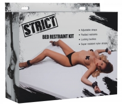 Bondage Bett Fessel-Set Kunstleder Deluxe