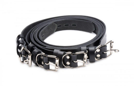 Bondage Lanières de bondage verrouillables Lot de 4 cuir de différentes longueurs BdSM Sangles de bondage à bas prix