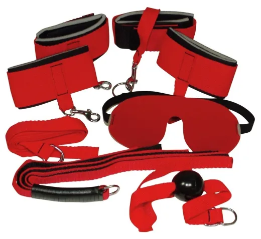 Bondage Fesselset 8-teilig Bad Kitty rot