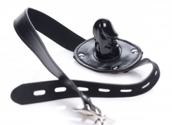 Bondage Haube abschliessbar m. Penisknebel Kunstleder