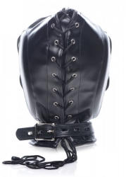 Bondage Haube abschliessbar m. Penisknebel Kunstleder