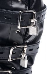 Bondage Haube abschliessbar m. Penisknebel Kunstleder