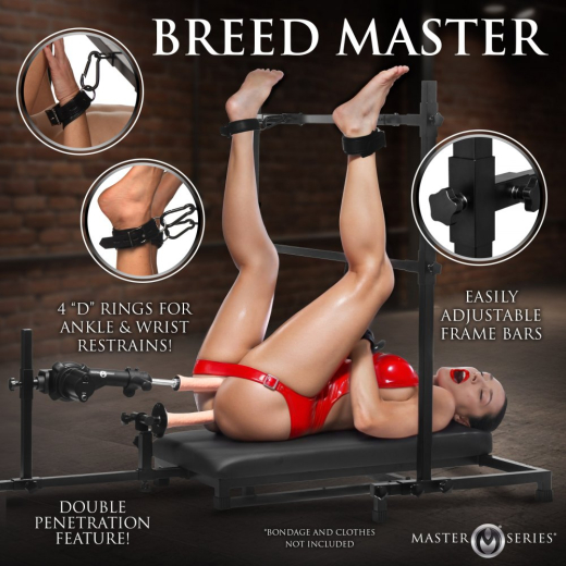 Bondage Sexliege m. Fickmaschine Breed Master aus Stahlrohr verstellbare Stangen BdSM Fessel-Sexmöbel kaufen