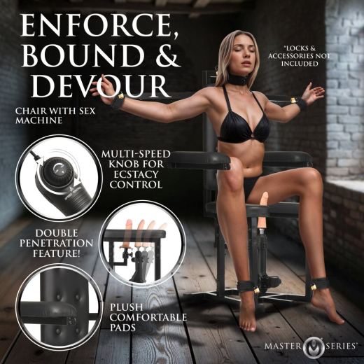 Bondage Sexstuhl m. Fickmaschine Enforcer Chair massive Stahlrohrkonstruktion mit Fesselpunkten kaufen