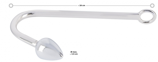 Bondagehaken m. Analplug Aluminium