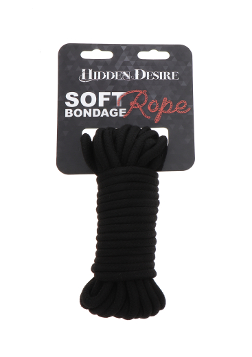 Bondageseil 10-Meter 8mm schwarz mehrsträngig geflochtenes weiches Fesselseil von HIDDEN DESIRE kaufen