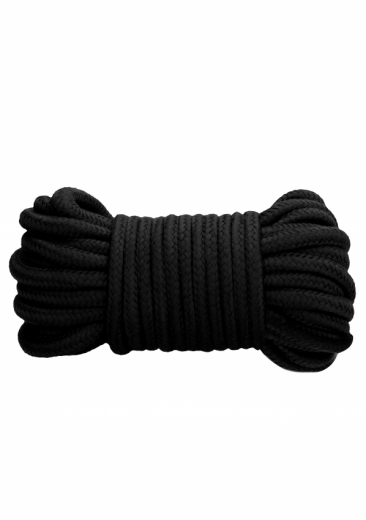 Câble de bondage coton & soie 10 mètres 10mm noir