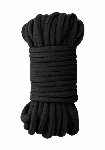 Câble de bondage coton & soie 10-mètres 8mm noir