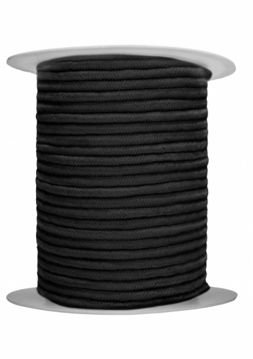 Câble de bondage coton & soie 100-mètres 8mm noir