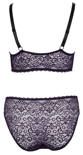 Bralette & Slip m. Frontverschluss Spitze grosse Grössen lila