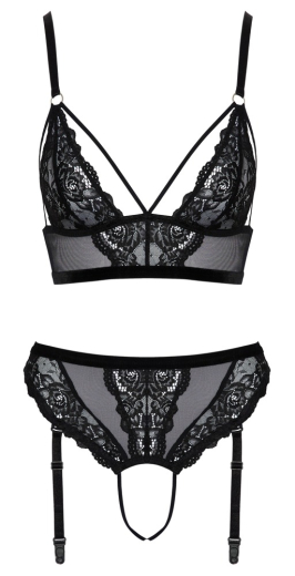 Bralette & Straps-Slip ouvert Spitze & Netz