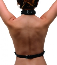 Harnais de poitrine p. Femmes Chest Harness Similicuir noir large