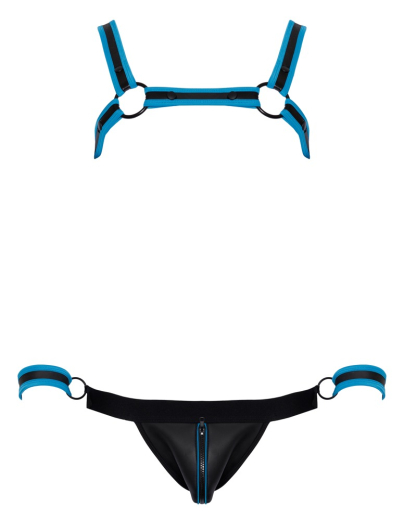 Brustharness & Jock m. Handfesseln Neopren-Look verstellbarer Harness pofreier Reissverschluss-Jock günstig kaufen