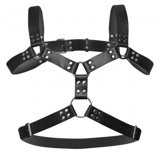 Chest Harness Strict 6-O-Ring PU-Leather masculine & erotic Masterpiece by Buckles adjustable by STRICT buy