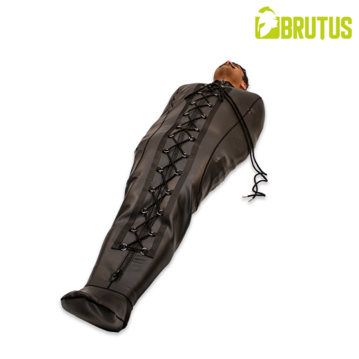 Acheter le sac de bondage BRUTUS en néoprène avec fermetures éclair et laçage pour des expériences de bondage intenses de BRUTUS