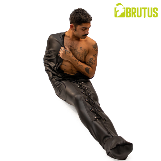Acheter le BRUTUS Bondage Bag en néoprène, une combinaison de bondage avec fermetures éclair et laçage pour des expériences de bondage intenses
