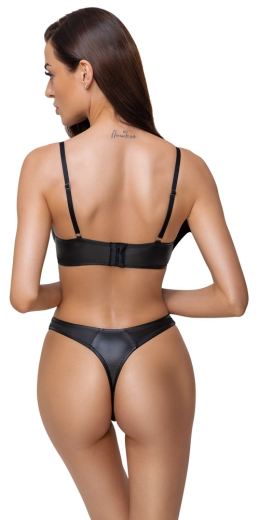 Underwired Bra & Thong w. Strap-Details Mattlook