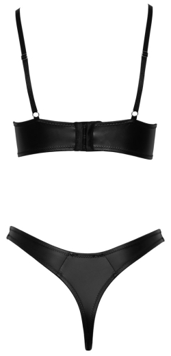 Underwired Bra & Thong w. Strap-Details Mattlook